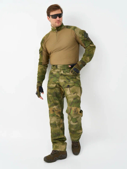 Брюки тактические мужские GEN 3 COMBAT A-TACS FG (ГЕН 3 КОМБАТ А-ТАКС ФГ), MIMICRYA материал рипстоп нейлон + хлопок (50%*50% NYCO), расцветка A-TACS FG (МОХ)