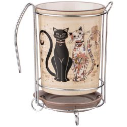 ПОДСТАВКА ПОД КУХОННЫЕ ПРИБОРЫ AGNESS "ПАРИЖСКИЕ КОТЫ" 10,5*16 СМ (КОР=18ШТ.)