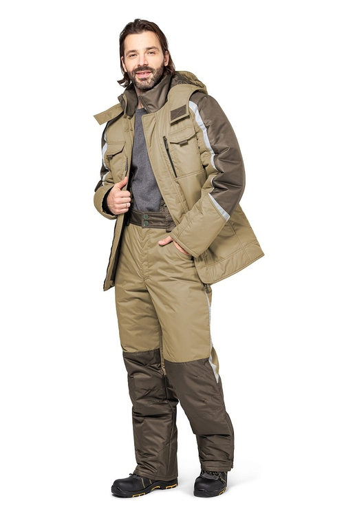 Костюм "Финикс" бежевый/хаки (зимний) (р. 48-50/182-188)