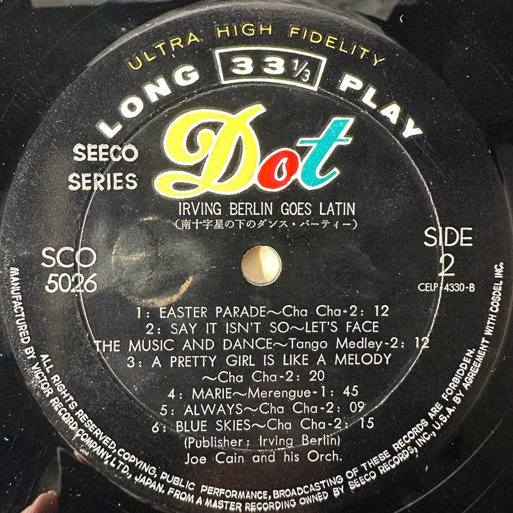 Joe Cain And His Orchestra – Irving Berlin Goes Latin (Япония)
