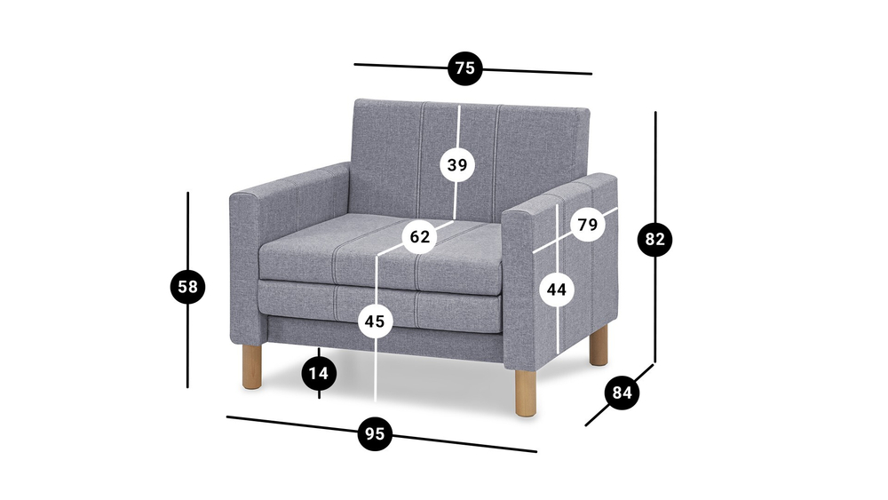 Кресло-кровать Уют Лайт Strong Plus 04 95*84*82 см, Фиолетовый Рогожка Выкатной Фиеста