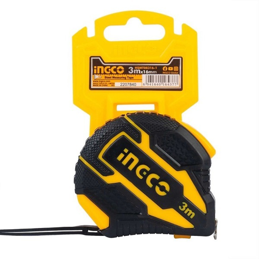 Рулетка 3 м 16 мм пластиковый корпус INGCO HSMT0803