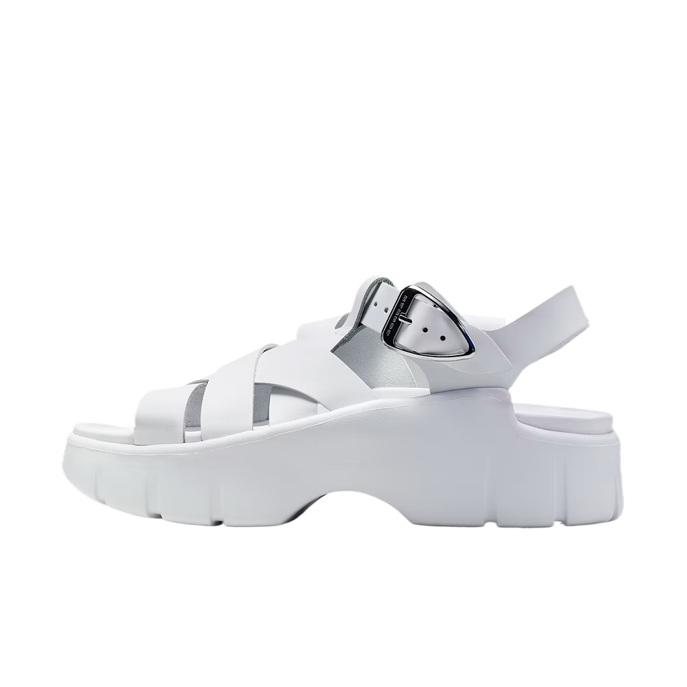 Jordan Beach Sandals Women"s White/Metal Silver