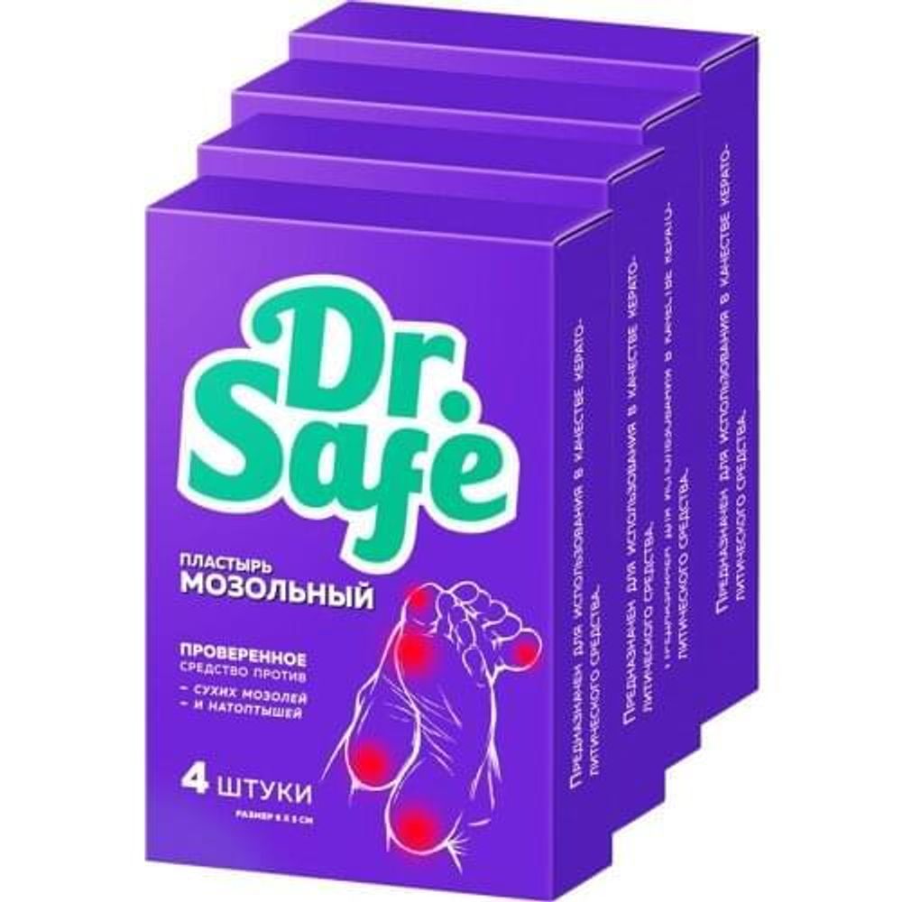 Пластырь мозольный DR.SAFE 6/5 №4 (салипод)