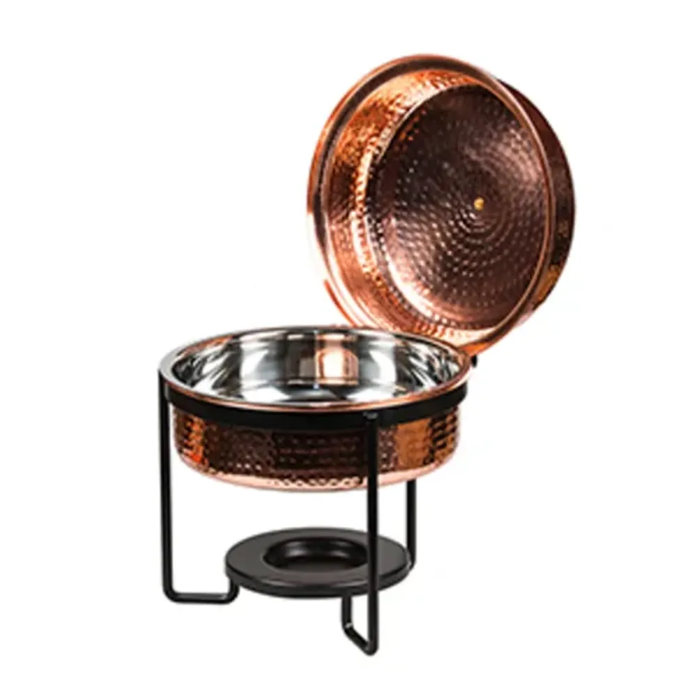 Чафиндиш (мармит) 3 л Copper круглый нерж с медным покрытием на подставке P.L. Proff Cuisine