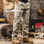 Мужские рабочие брюки в американском ретро-стиле, весенне-осенний стиль, свободные прямые тактические функциональные повседневные брюки на флисовой подкладке.