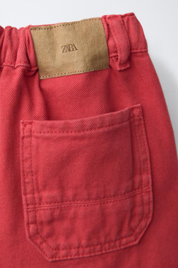 ZARA ШОРТЫ BAGGY, КРАСНЫЙ