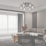 Потолочный светильник 6х60Вт E27, металл/стекло, черный