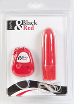 Вибратор на дистанционном пульте управления Black & Red (Цвет: красный)