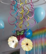 Спираль на потолок «Бабочки и цветы», 12 шт