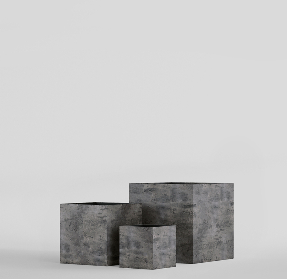 Кашпо, коллекция КОНКРИТ, форма КУБ