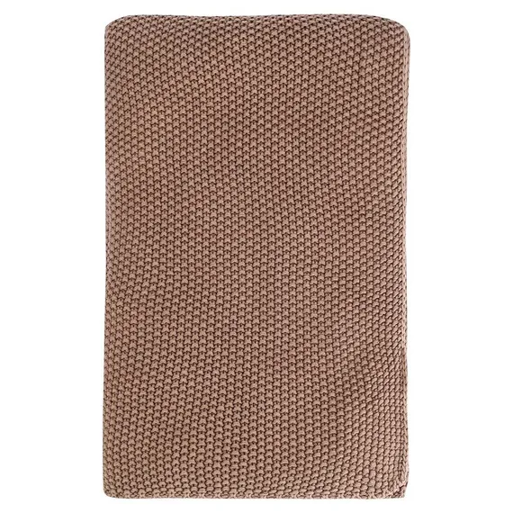 Плед из стираного хлопка цвета мокко из коллекции essential, 130x180 см