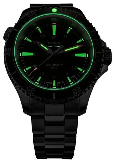 Швейцарские тактические часы Traser Aunomatic Diver Green 110328