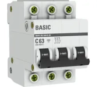 Автоматический выключатель ВА 47-29, С 63А, 230-400V, BASIC 3P, EKF
