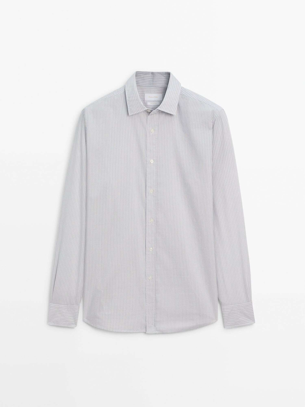 Massimo Dutti Рубашка классического кроя в полоску,  синий