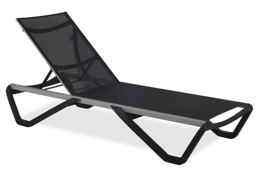 Шезлонг-лежак металлический PAPATYA Wave, антрацит