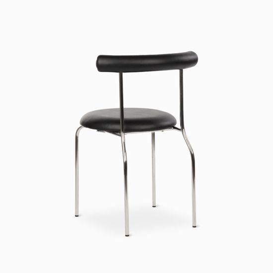 Обеденный стул Lara черная экокожа, металлический каркас