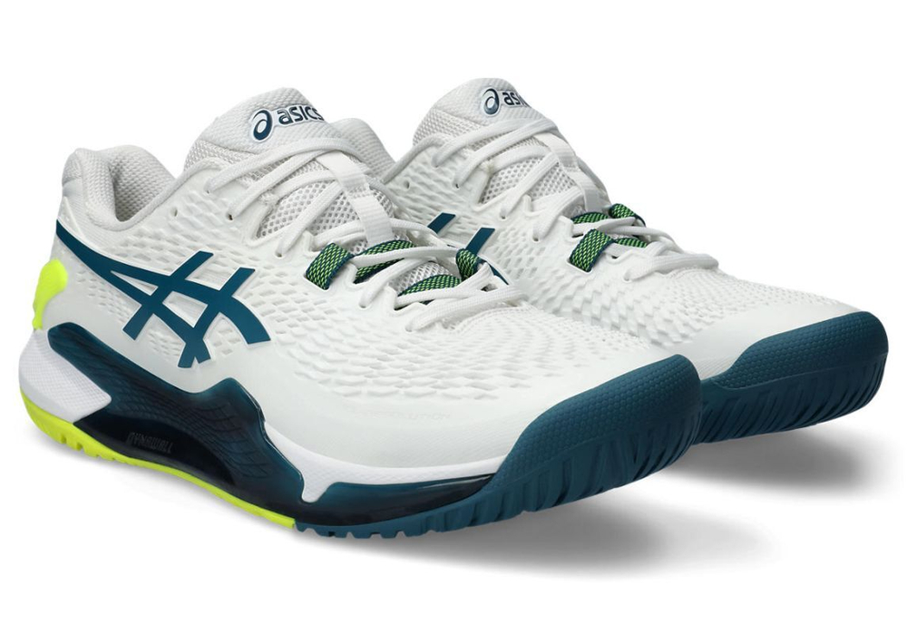 Мужские кроссовки теннисные Asics Gel-Resolution 9 - white/restful teal