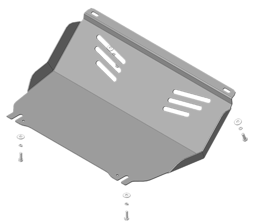 Защита стальная 3 мм Р Mitsubish L200; V=2,4; МКПП c 2015; АКПП с 2019 MOTODOR.11338