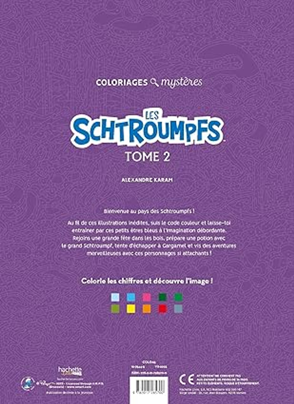Hachette раскраска по номерам Coloriages au numéro -Раскраски-Schtroumpfs Tome 2