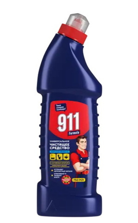Средство для чистки сантехники с активным хлором "911 Морская свежесть" 750мл Sellwin PRO