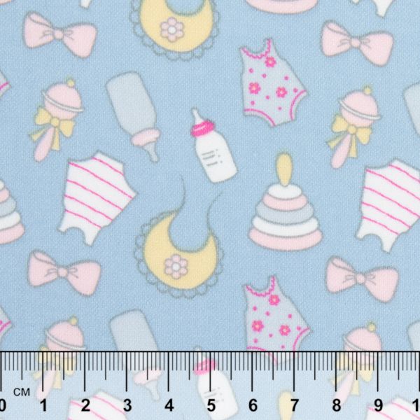 Ткань для пэчворка Peppy Молочные сны фланель, рулон 112 см / 5 метров, МС-16 голубой, Peppy