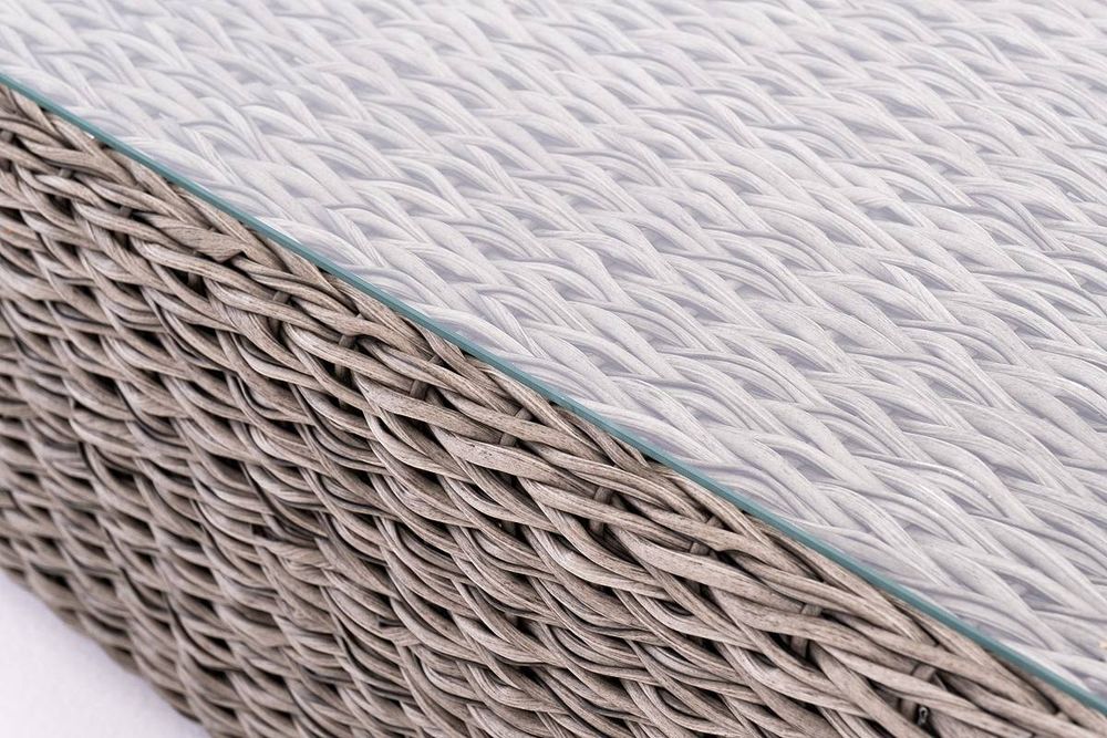 "Капучино сингл" лаунж-зона из искусственного ротанга (гиацинт), цвет серый