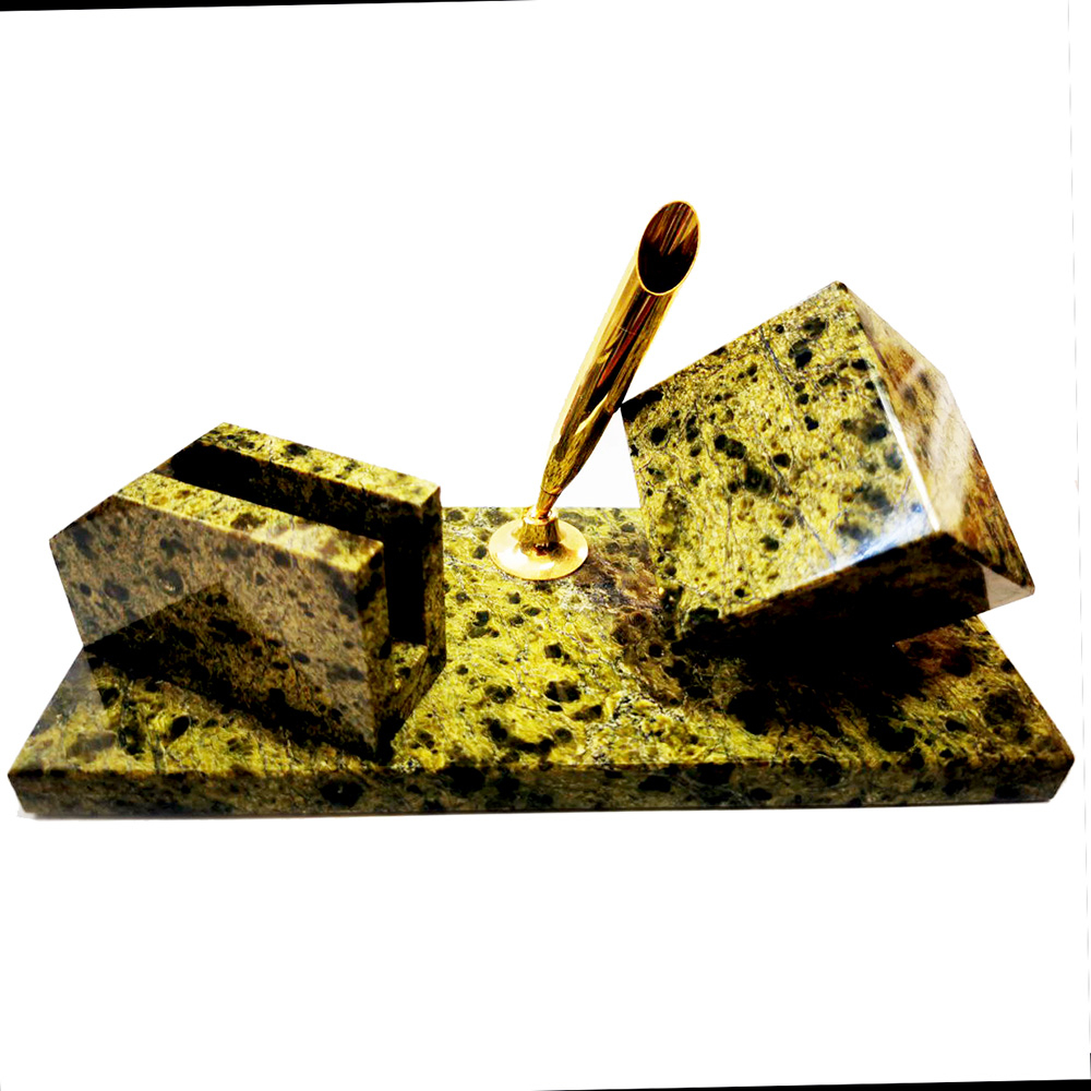 Письменный прибор с часами, змеевик