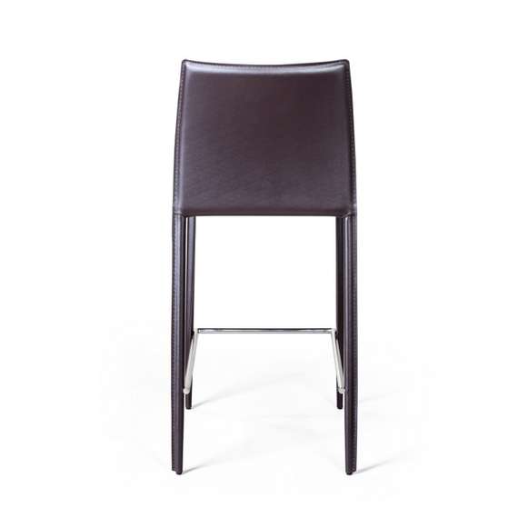 Полубарный стул Rolf темно-коричневая кожа