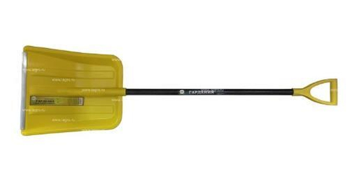 Лопата снеговая пласт. с черенком ГАРДЕНИЯ ФОБОС  380*370  мороз. с фибергл..чер с V руч., с ал.пл.