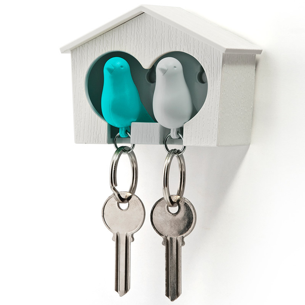 Держатель для ключей duo sparrow, белый/голубой