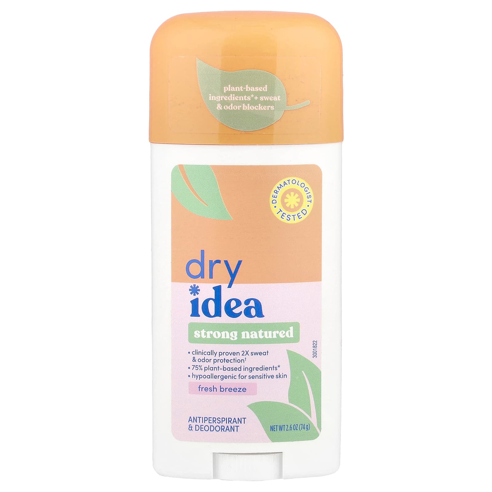 Dry Idea, Strong Natured, дезодорант и антиперспирант, Fresh Breeze, 74 г (2,6 унции)