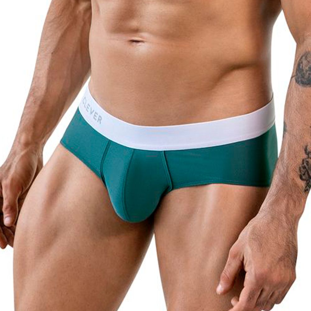 Мужские трусы брифы зеленые Clever Moda LECLER CLASSIC BRIEF 186310