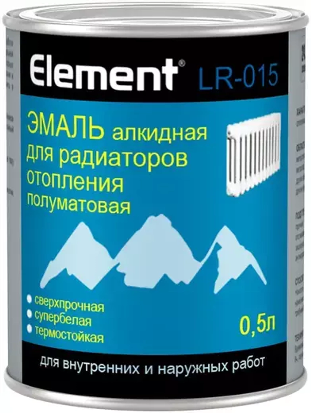 Эмаль Alpa Element LR-015 алкидная для радиаторов 0,5л