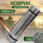 Коврик туристический 160х60х1 см, вспен ПВХ, фольгированный, T2023-041
