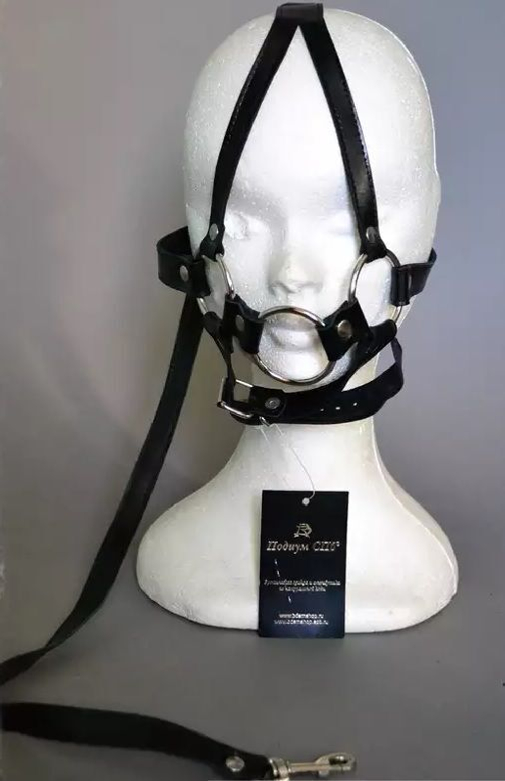 Сбруя с кольцом на поводке (Цвет: черный)