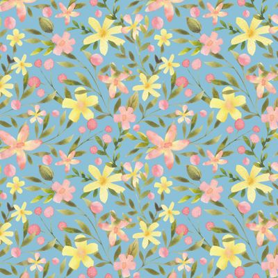 Милые цветочки на голубом