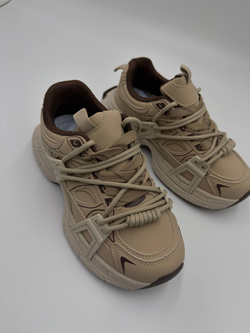 Кроссовки женcкие экокожа арт. 835-6 цвет "песочный,бежевый"