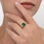 Кольцо из красного золота с агатом