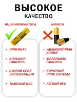 Аккумуляторная батарейка 18650, 18000 мАч, 3 шт