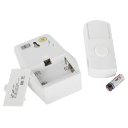 Звонок дверной ЭРА C81 беспроводной белый с серебристым 25 мелодий | Электрозвонки беспроводные