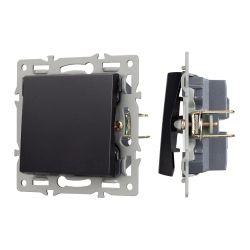 Механизм выключателя одноклавишный проходной SWT-MKP1-PL-BK (250V, 16A) (Arlight, -) 043715