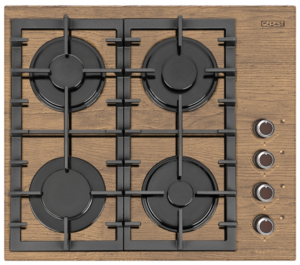 Поверхность варочная  Гефест СГ СВН 2230 К47 (светлое дерево, газ/к, 60*52)