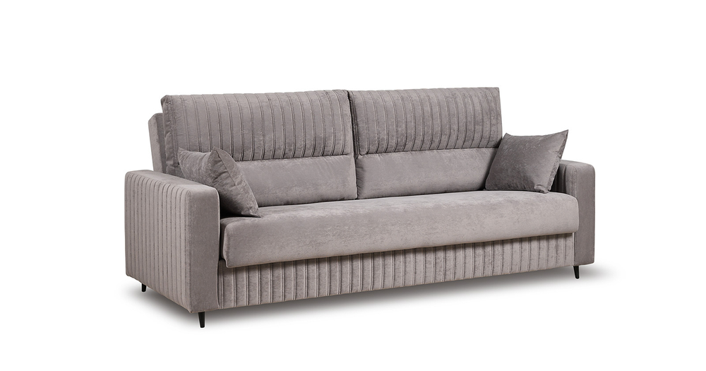 Изабель диван-кровать (велюр серо-бежевый)