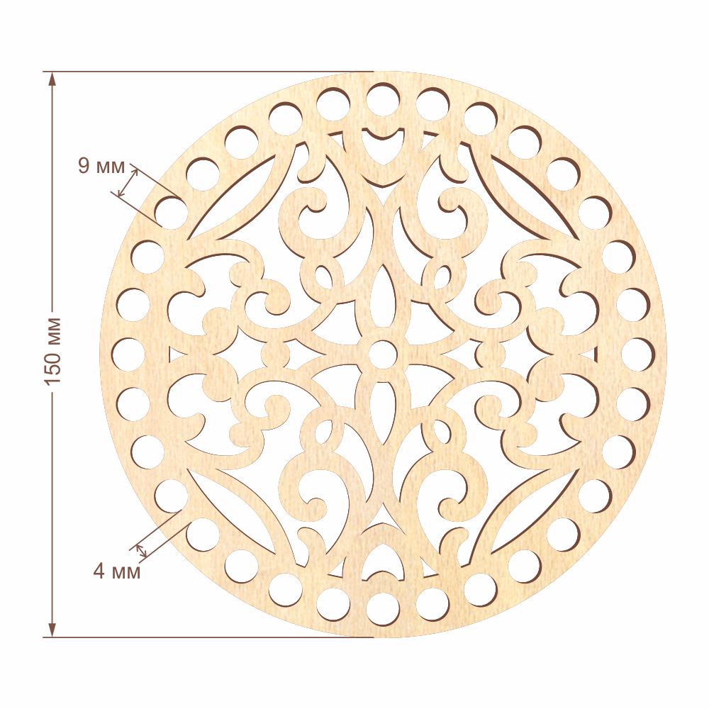 Резное донышко для корзины D=15 см, №14