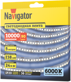СД Лента Navigator 95 299 NLS-2835CW240-18-IP20-24V 5м