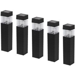 Светильник уличный ЭРА ERAFS025-05 грунтовый Ротанг на солнечной батарее теплый белый набор 5 штук