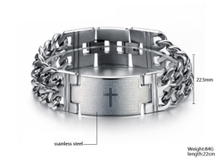 Массивный браслет мужской с молитвой Steelman mn00111