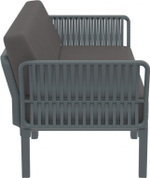 Диван пластиковый двухместный с подушками Siesta Contract Portofino Lounge, темно-серый, темно-серый