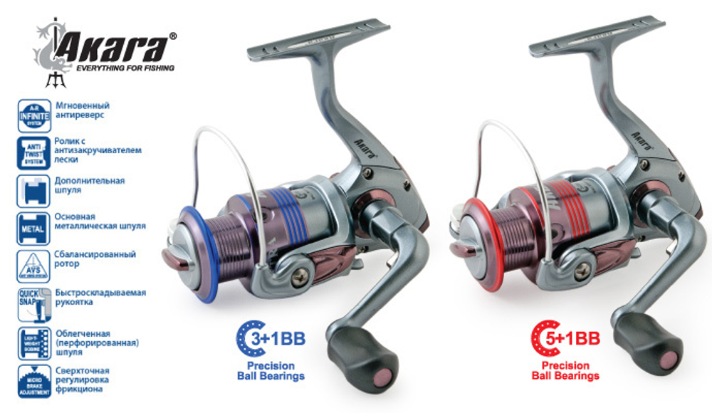 Катушка безынерционная Akara Galeon FG3000A 3+1bb з/ш